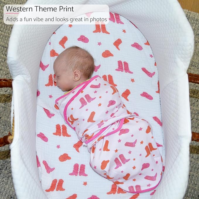 LollyBanks Baby Swaddles 100% Organic Cotton, 3-6 Months Baby Girl Swaddles - Image 2