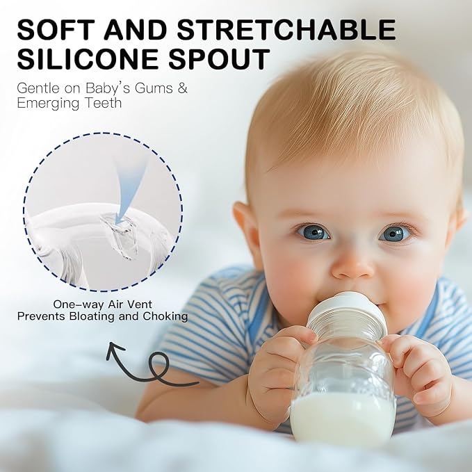 Spout Sippy Cup Conversion Kit for Philips Avent Natural Baby Bottles, Soft top - Image 6