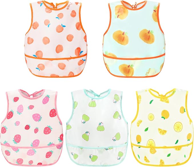 Accmor Baby Bibs, Waterproof Baby Toddler Bibs, Apron Smock Bib by Accmor