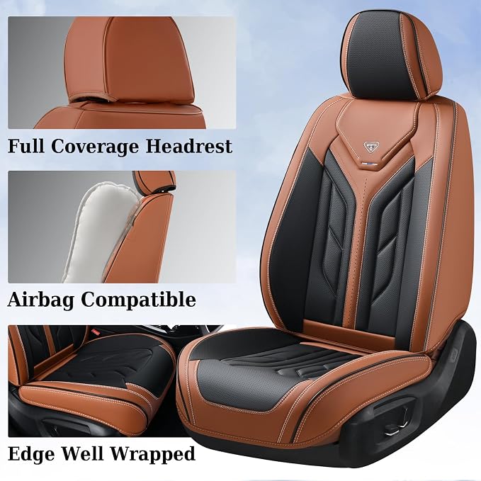 Coverado Seat Covers, Car Seat Covers Full Set, Leather Seat Covers - Image 4