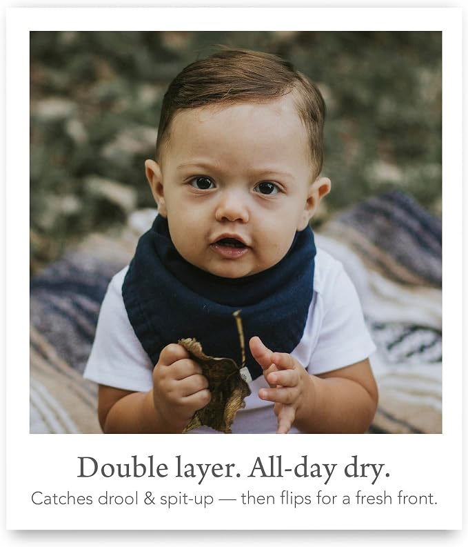Kishu Baby Indi Organic Baby Bandana Bibs – Fairtrade 4-Way Reversible Drool - Image 5