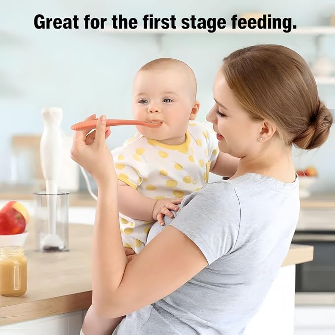 PandaEar 7 Pack Silicone Baby Feeding Spoons, First Stage Training Spoon Infant - Image 3