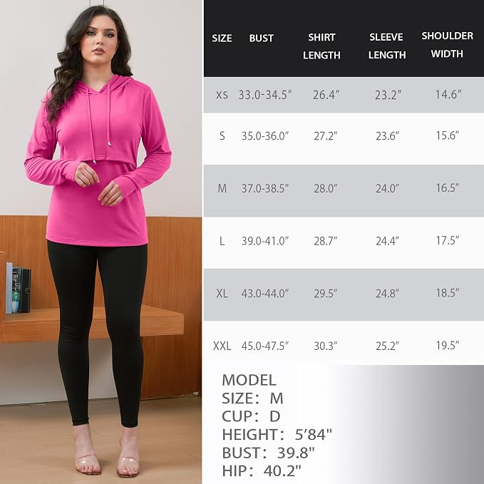 GINKANA Women's Nursing Hoodie Sweatshirt Long Sleeves Breastfeeding Maternity - Image 7