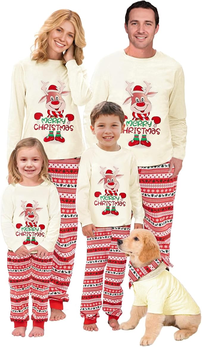 Awoscut Christmas Family Matching Pajamas Christmas Pjs Holiday Nightwear by Awoscut