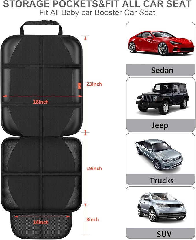 Car Seat Protector, Auto Car Seat Protectors Baby Carseat Waterproof & Durable - Image 3
