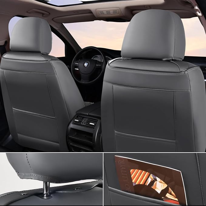 Doogo Car Seat Covers Full Set, Leather Seat Covers 5 Seats, Automotive Seat - Image 2