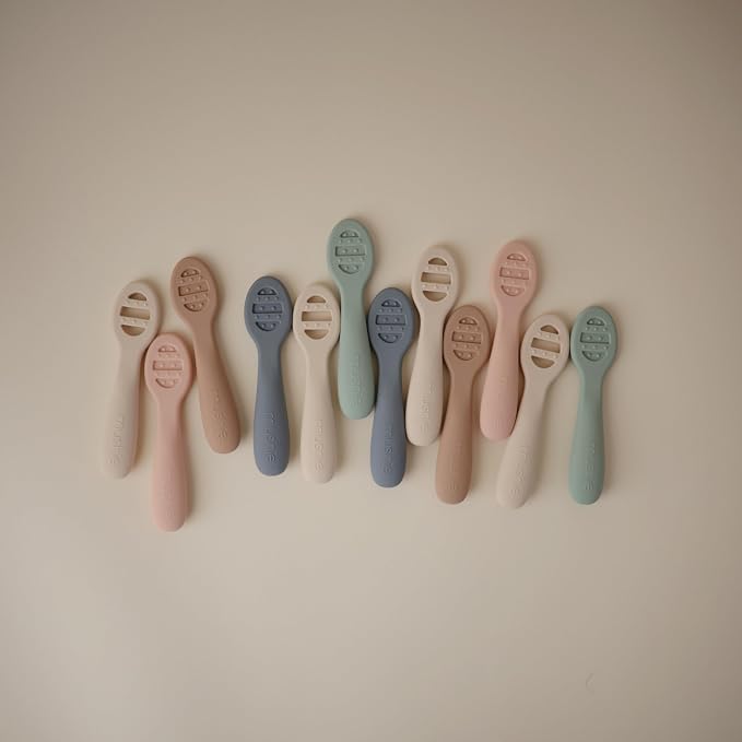 mushie Silicone First Feeding Baby Spoons | 2 Pack - Image 4