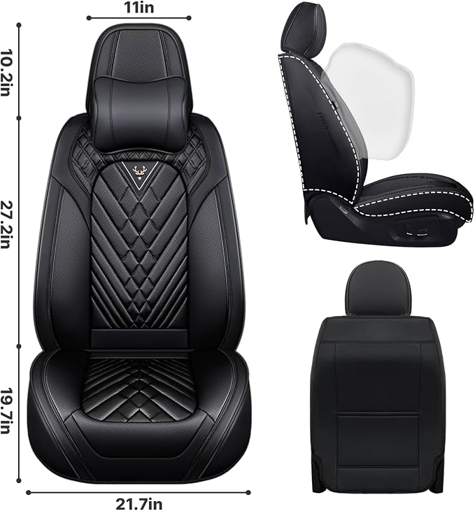 Car Seat Cover Full Set, Waterproof Leather Seat Cover, Front Auto Seat Cover - Image 2