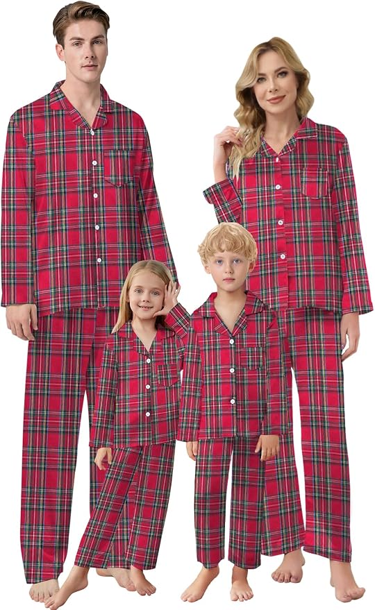 Schbbbta Family Matching Pajamas Holiday Sleepwear Long Sleeve Pjs Sets by SchbbbtaTouchYourLife