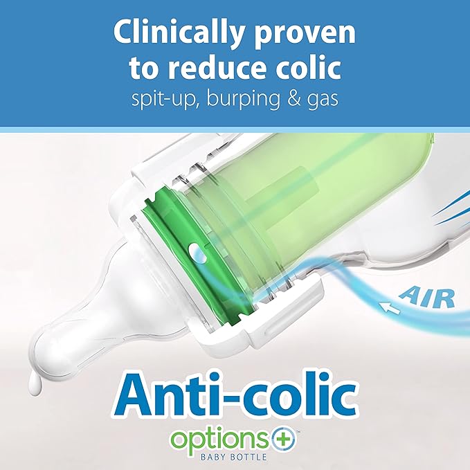 Dr. Brown’s Natural Flow® Anti-Colic Options+™ Narrow Baby Bottles 8 oz/250 mL - Image 3