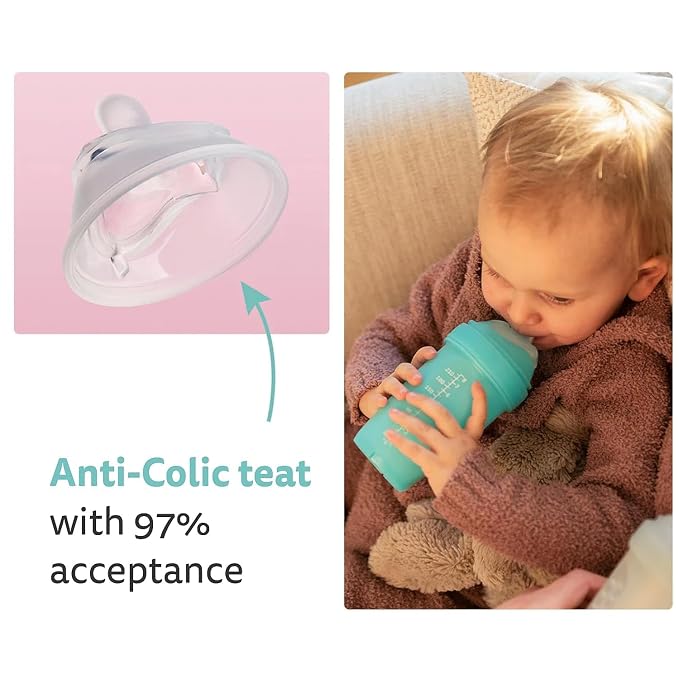 Herobility Double Anti-Colic Silicone Nipples, Baby Bottle Teats, Breast Like - Image 2