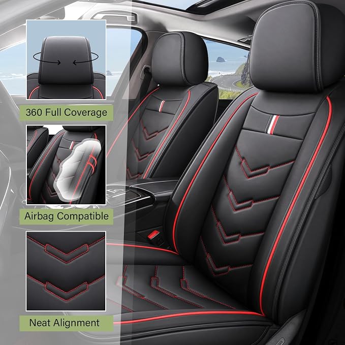 Leather Car Seat Covers Fit for LR Range Rover 2022-2025, 5 Seater Waterproof - Image 2