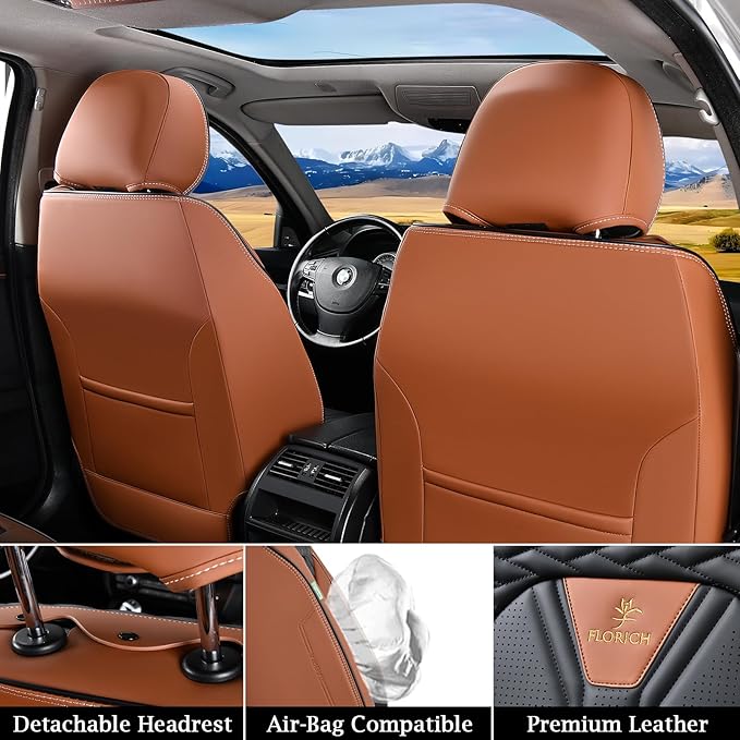 FLORICH Seat Covers for Cars, Waterproof Seat Covers, Leather Car Seat Covers 2 - Image 3