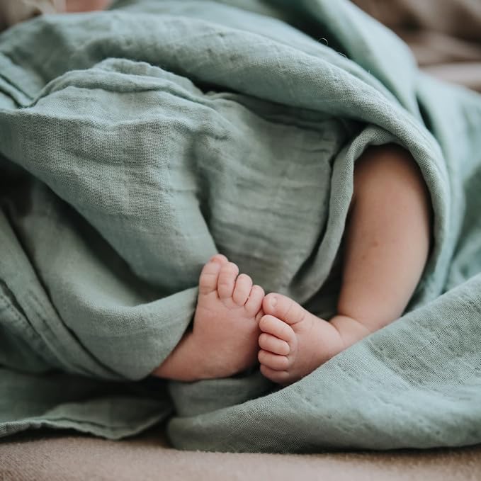 mushie Muslin Baby Swaddle Blanket | 100% Organic Cotton - Image 4