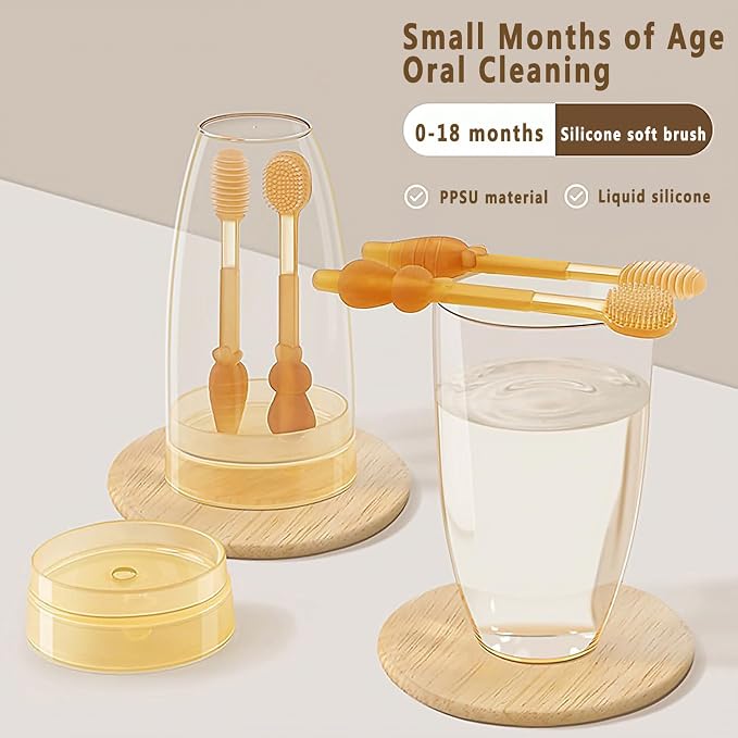 Baby Tooth Brush, Infant Toothbrush 6 to 12 Months and0-6 Months, Silione - Image 5