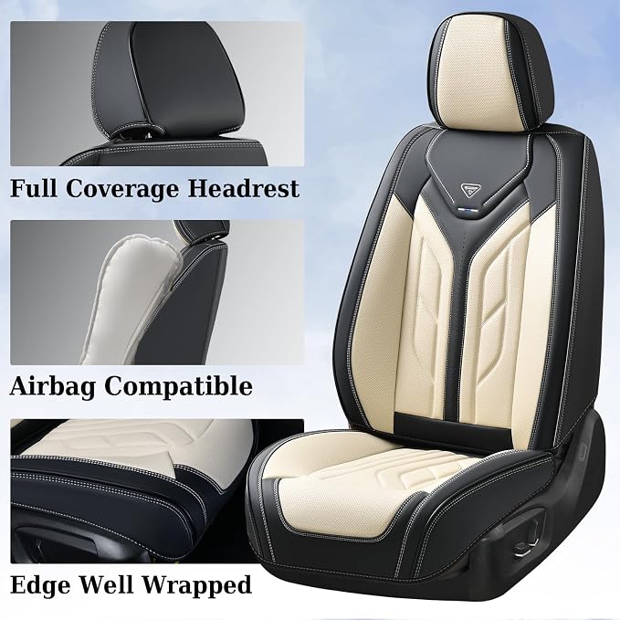 Coverado Seat Covers, Car Seat Covers Full Set, Leather Seat Covers - Image 3