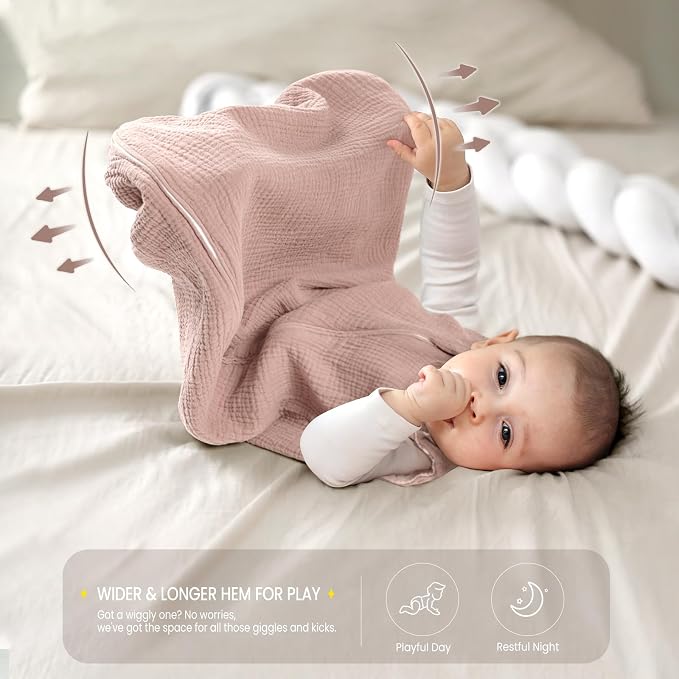 lulumoon Sleep Sack Muslin for Baby: Cotton Wearable Blanket - Image 4