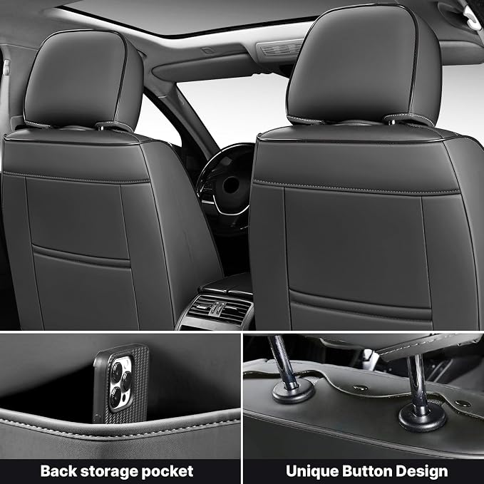 Car Seat Cover Full Set, Waterproof Leather Seat Cover, Front Auto Seat Cover - Image 3
