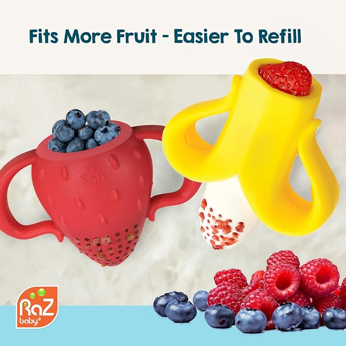 RaZbaby Fruitique Fruit Feeder One-Piece Baby – Larger Opening - Image 7