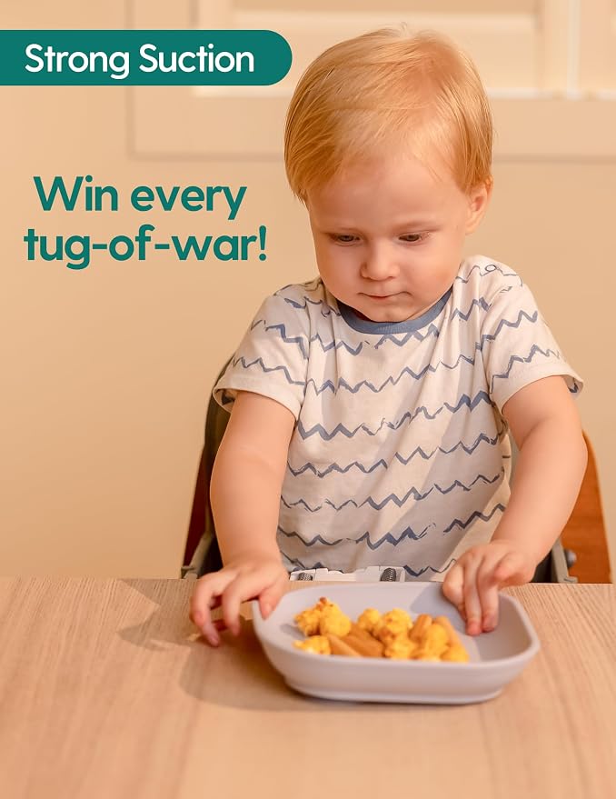 BABELIO Suction Plates for Baby and Toddler, 100% Food Grade Silicone, BPA Free - Image 3