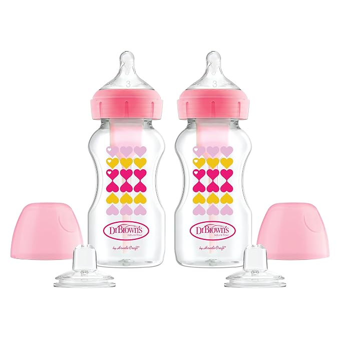 Dr. Brown’s Anti-Colic Options+ Wide-Neck Sippy Bottle Starter Kit, by DrBrowns