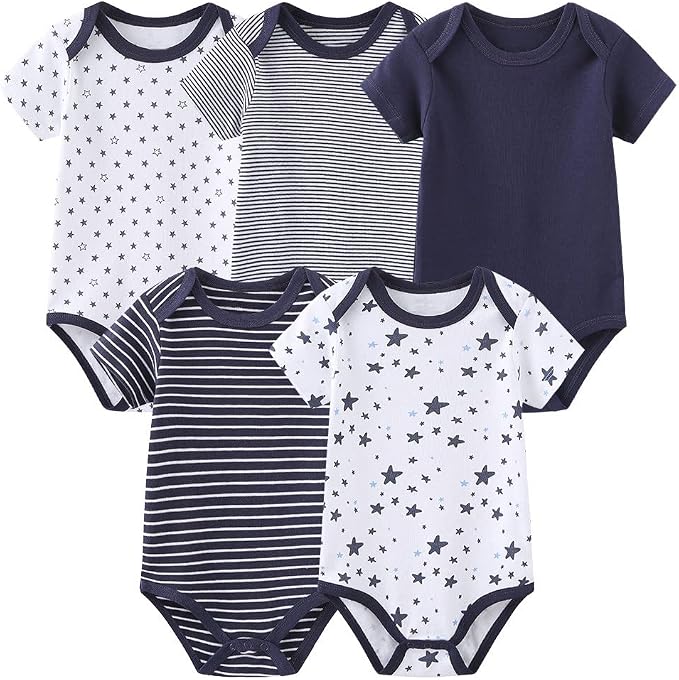 Chamie Newborn Baby Cute Design Bodysuit Short Sleeve One-Piece Baby Clothes - Image 5
