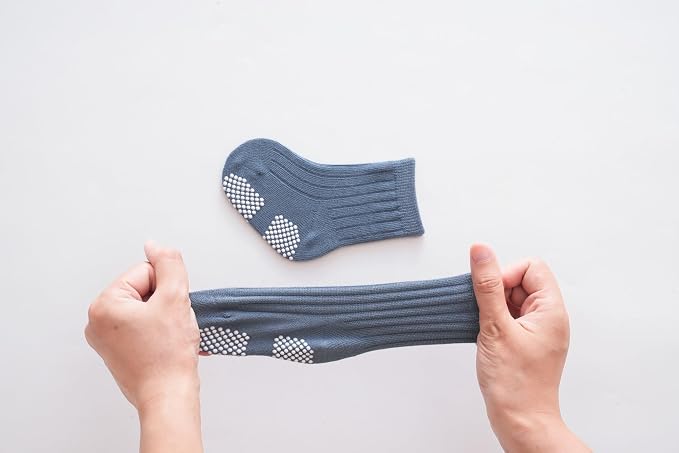Baby Crew Socks, Grips Combed Cotton Socks Toddler Non-Skid - Image 5