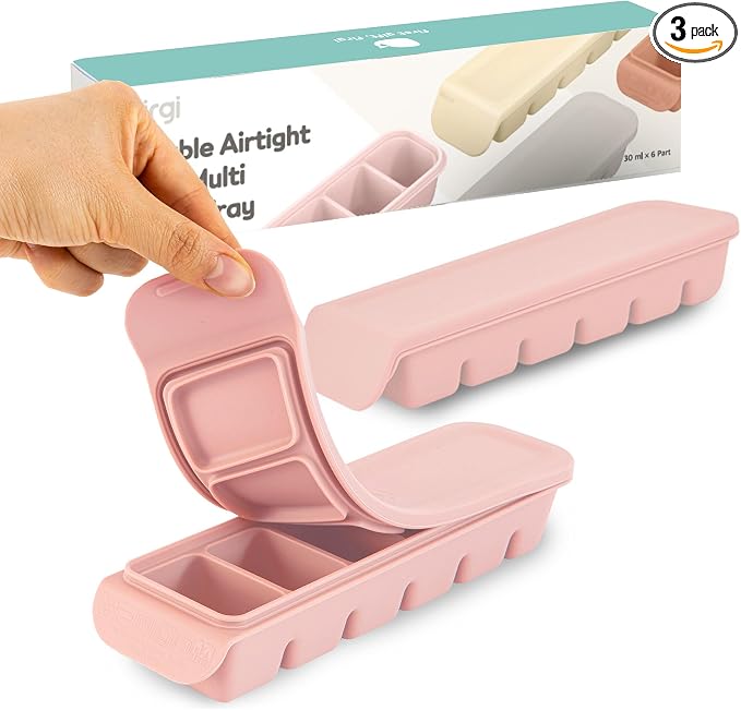 Silicone Freezer Trays with Lid, 1oz 6 Section by FIRGI-FirstGift