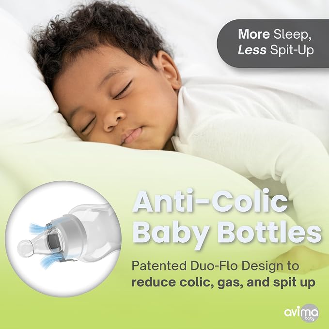 Avima Anti-Colic Baby Bottles – 4 oz, Slow Flow Nipples – BPA-Free, Standard - Image 4