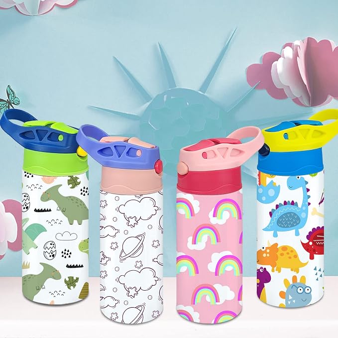 Kids Sublimation Tumbler, 12oz Sublimation Water Bottle Blanks, Straight - Image 2