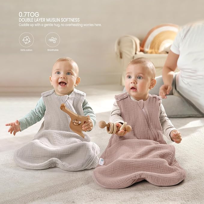 lulumoon Sleep Sack Muslin for Baby: Cotton Wearable Blanket for 9-15 Months - Image 4