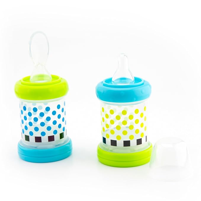 Sassy Baby Food Nurser – 4+ Months Set of 2- 4oz 100% Silicone Nipple and Spoon - Image 2