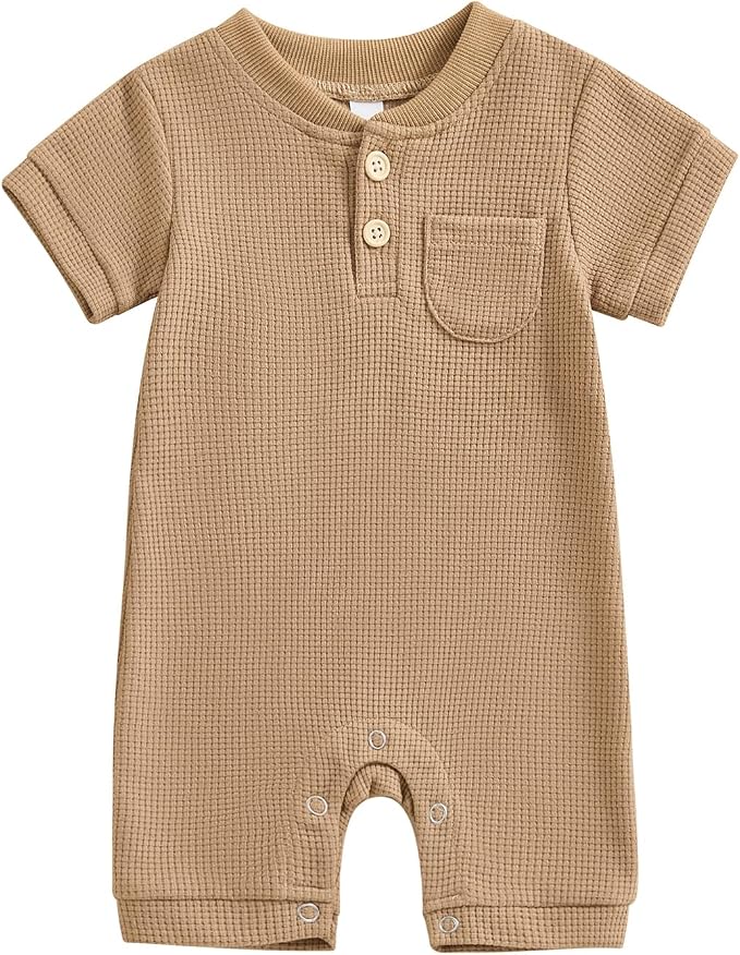 Kuriozud Newborn Infant Unisex Baby Boy Girl Clothes Button Romper Jumpsuit by Kuriozud