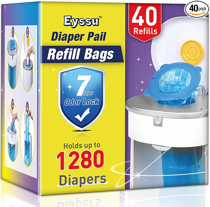 Diaper Pail Refill Bags 40 Pack, Compatible by Unknown