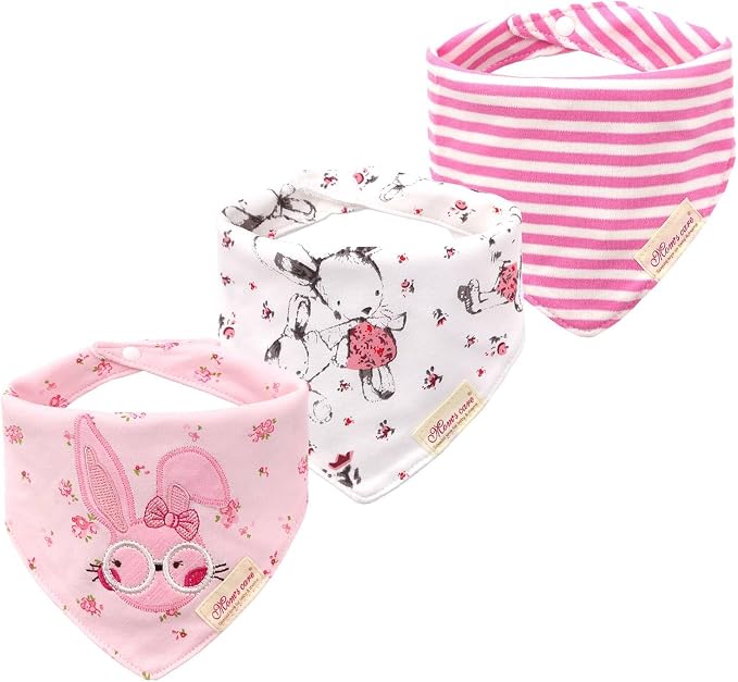 JN&LULU 3 Pack Newborn Baby Bibs Bandana Drool Bibs by JNLULU