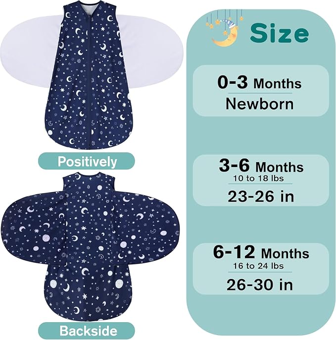 Newborn Sleep Sack Baby Swaddle, Swaddle me 0-3 Month, 3-Way Adjustable - Image 5