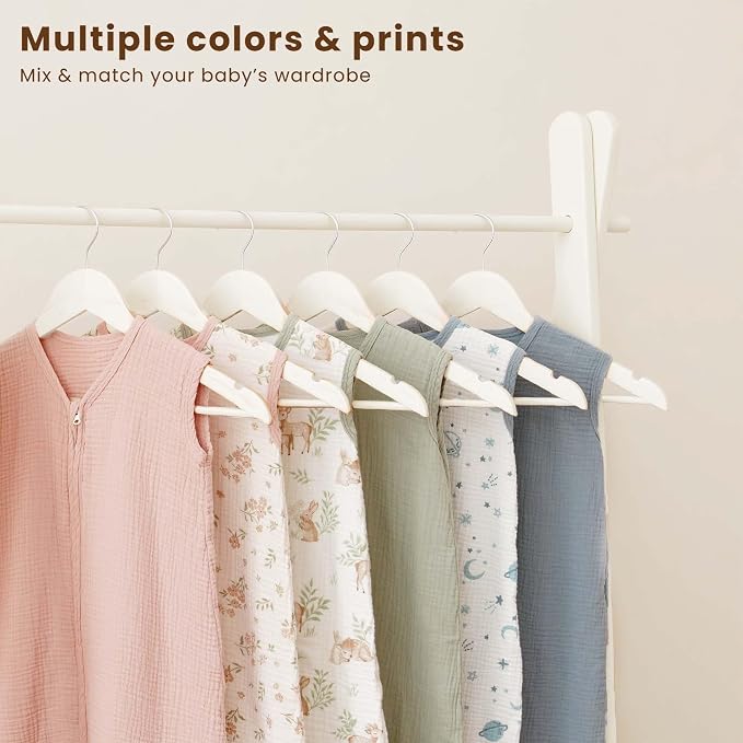 Konssy Muslin Baby Sleep Sack 6-12 Months 0.8 TOG, 2 Pack 100% Cotton Wearable - Image 8