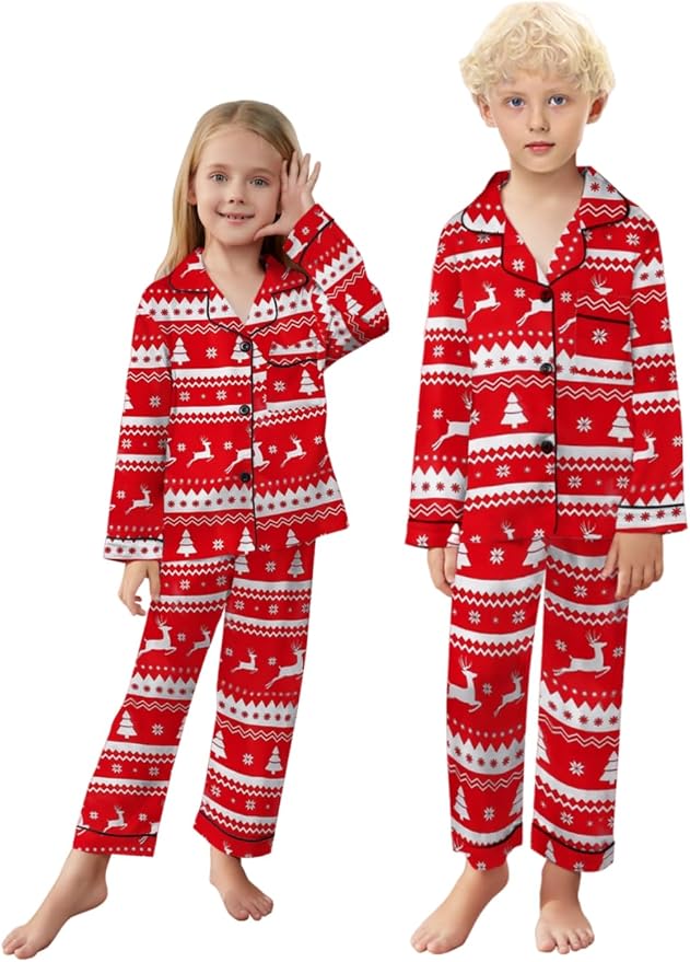 Schbbbta Family Matching Pajamas Holiday Sleepwear Long Sleeve Pjs Sets - Image 3