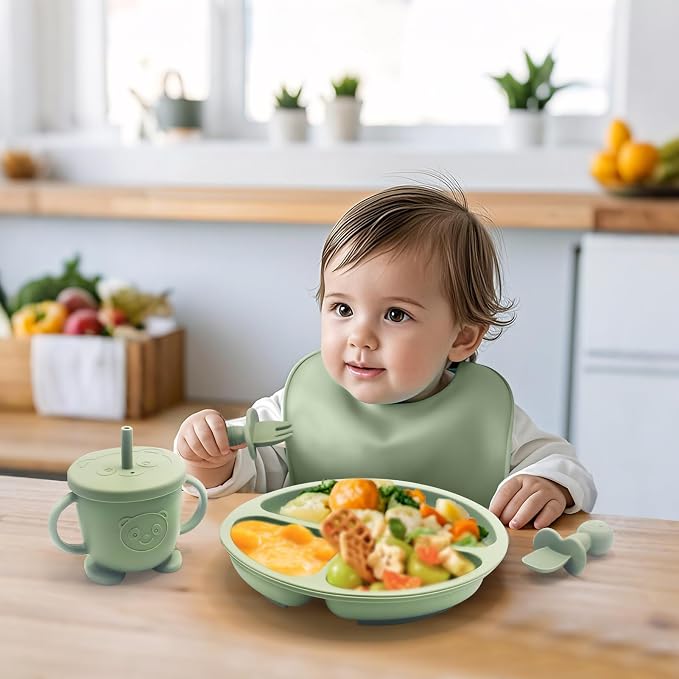 Baby Led Weaning Supplies, 17 Piece BPA-Free Silicone Feeding Set, Eating - Image 8
