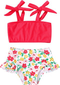 YOUNGER TREE Toddler Girls Two Pieces Swimsuit Color Block Stripe Swimwear by YOUNGERTREE