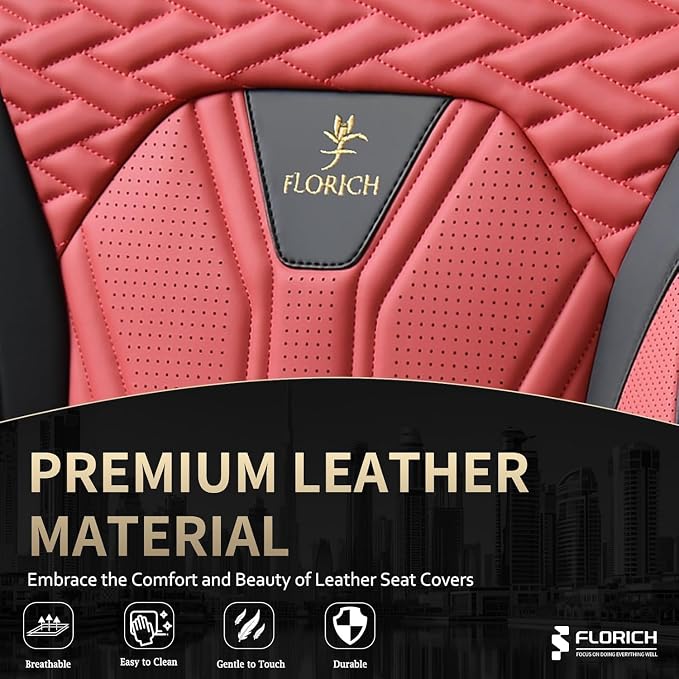 FLORICH Leather Seat Covers Automotive Seat Covers Car Seat Covers Full Set Car - Image 7