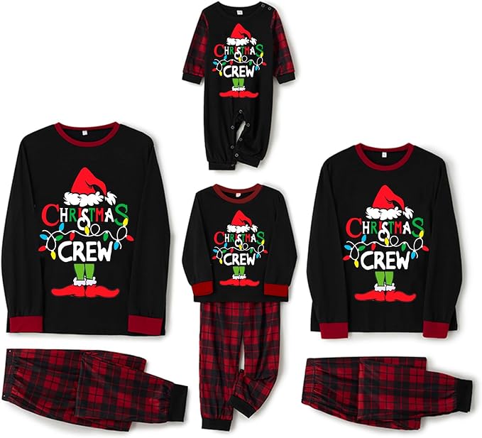 Awoscut Christmas Family Matching Pajamas Christmas Pjs Holiday Nightwear - Image 2