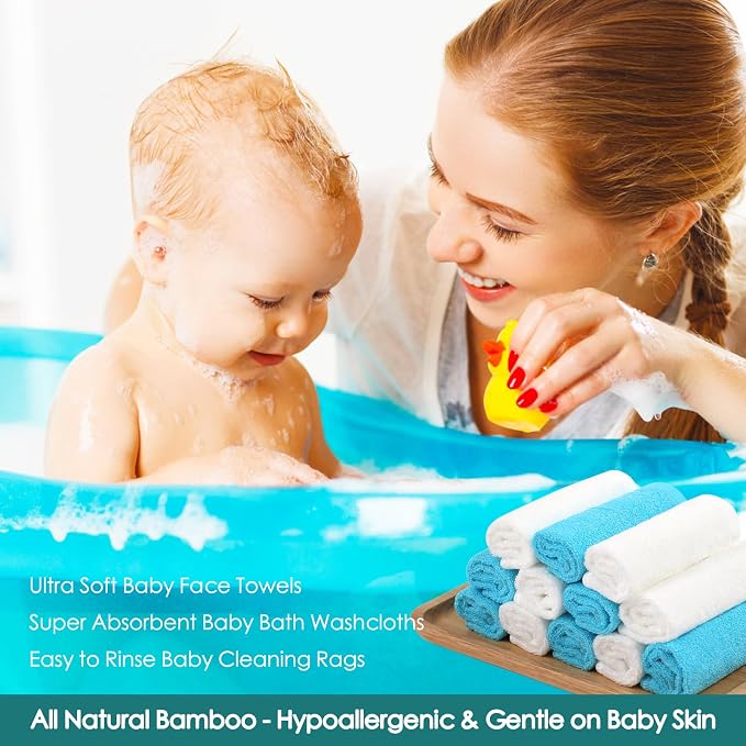 Baby Washcloths 12 Pack, 10x10 inch Heavenly Soft Wash Cloths - Image 4