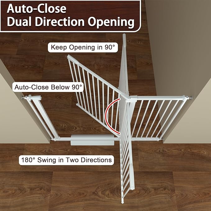 DEARBB Extra Wide Baby Gate Ultra Narrow Spacing 30.11-77.36" Pressure Mounted - Image 5