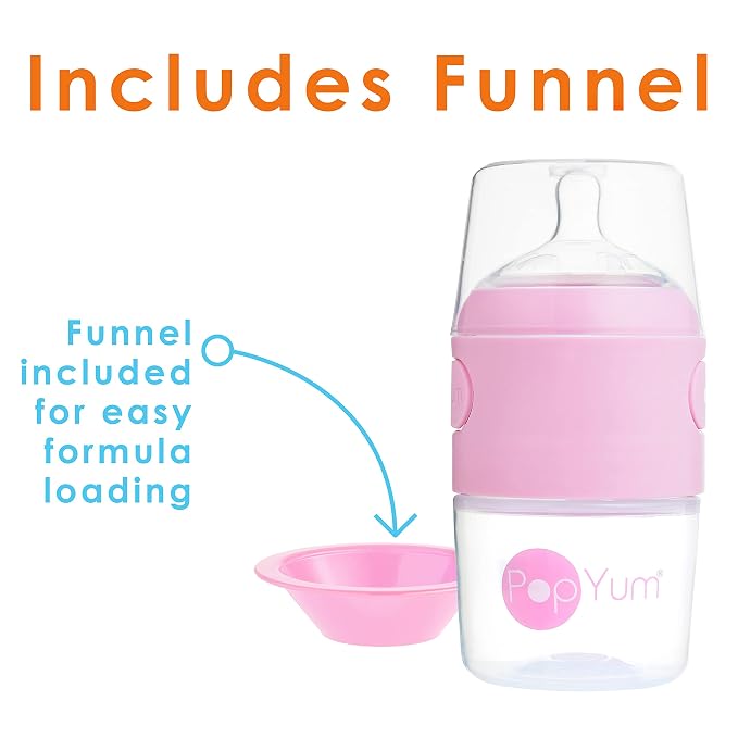 PopYum 5 oz Pink Anti-Colic Formula Making/Mixing/Dispenser Baby Bottles - Image 7