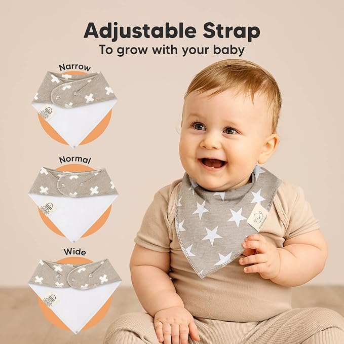 8-Pack Organic Baby Bandana Bibs - Image 3