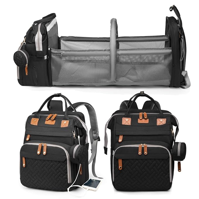Jeryswet Baby Diaper Bags with Changing Station, Waterproof Large Capacity by Unknown