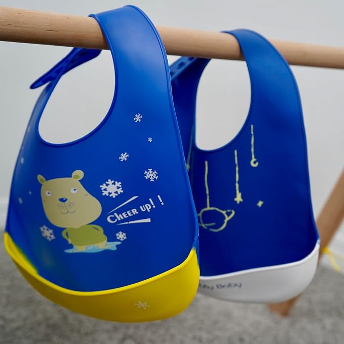 Silicone Baby Bibs Unisex, Self-Feeding, Catch-all Large Pocket, 6-48 months - Image 6