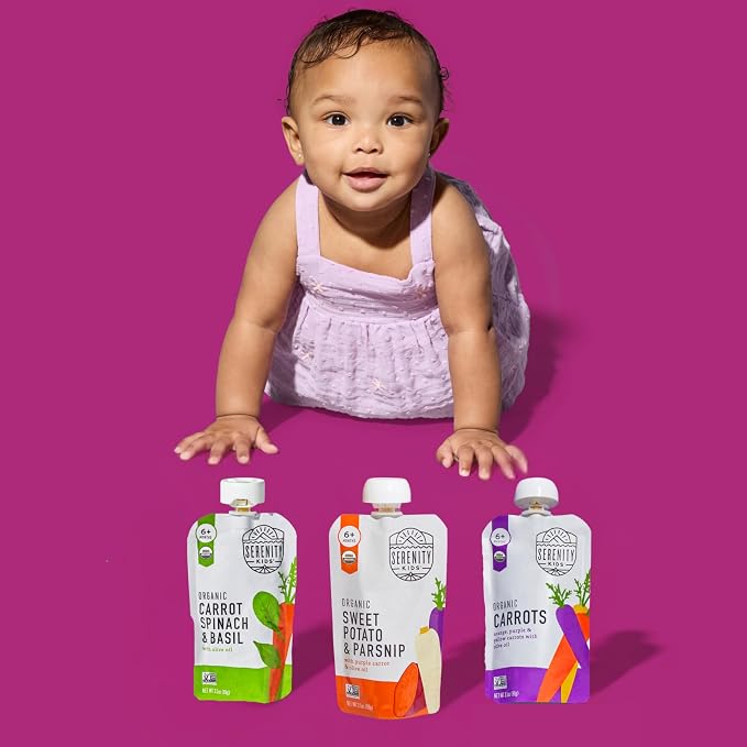 Serenity Kids 6+ Months Certified Organic Baby Food Pouches Veggie Puree - Image 5