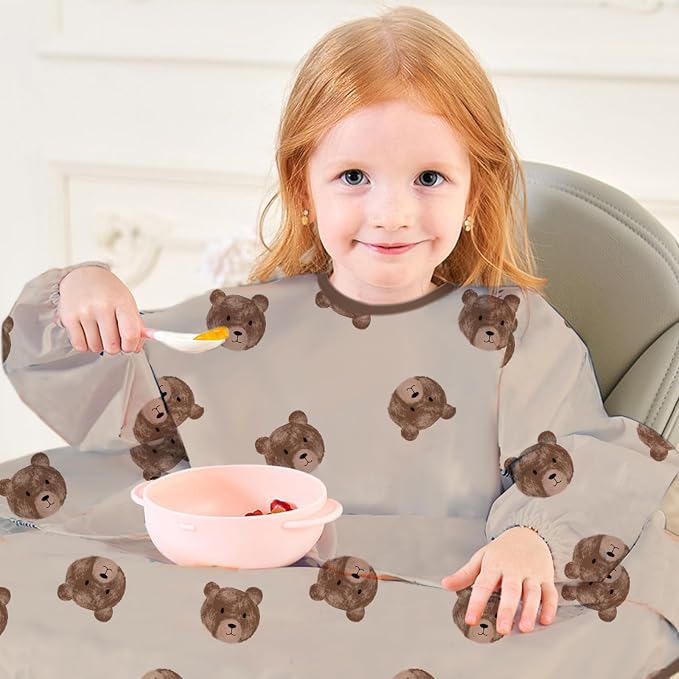 2-Pack Long Sleeve Baby Bib, Coverall Baby Bibs - Image 4